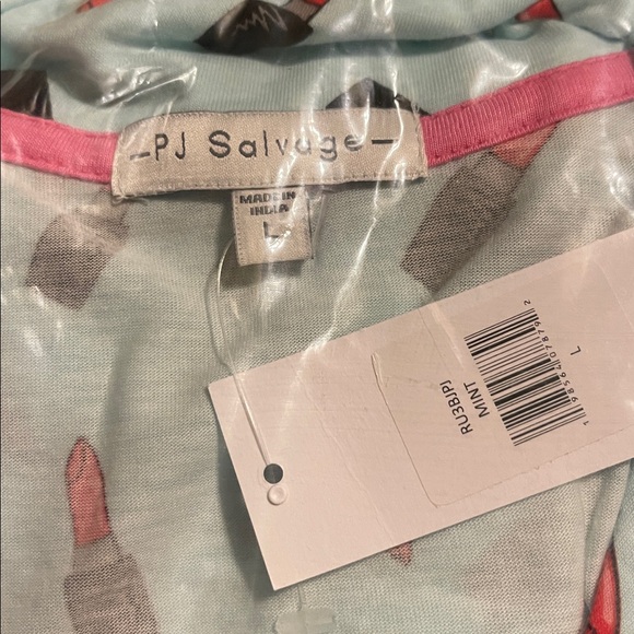 PJ Salvage Mint Lipstick Pajama Set Long Sleeve Button Down Pants Women's Large - Picture 6 of 7